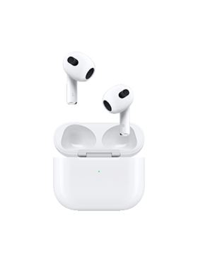 AirPods Imagem de um dos modelos AirPods na cor branca