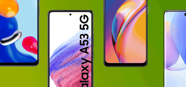 Novidades e Promoções Smartphones, smartwatch, airpods e carregador portátil sob um fundo verde